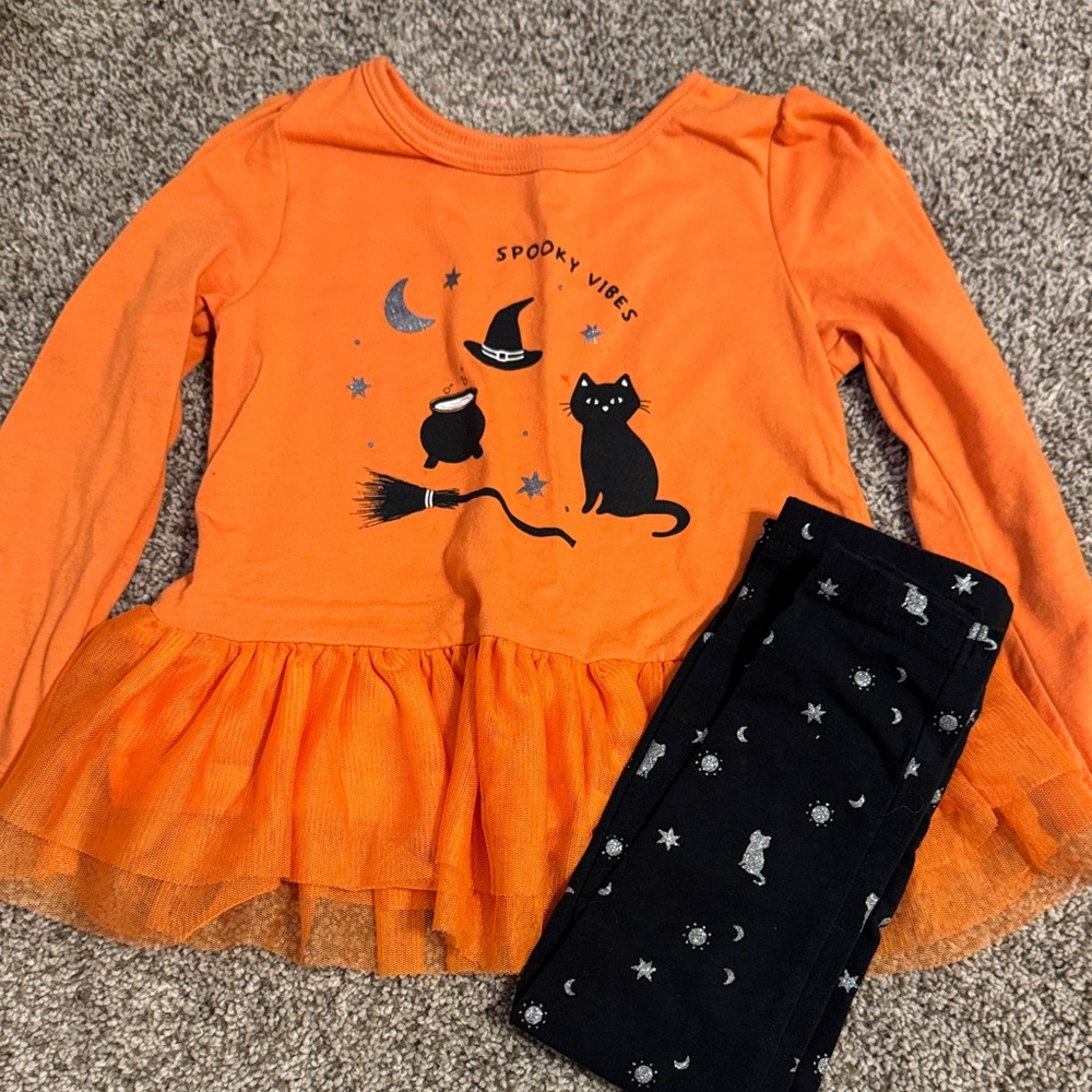 Spooky Vibes Orange Kids Costume Set